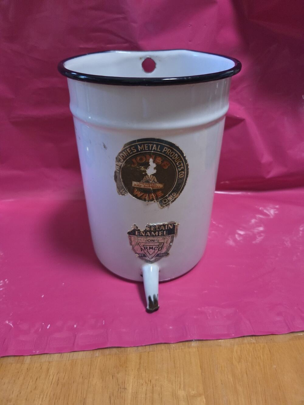 Vintage Jones Metal Products Hospital Irrigator 200C WWII Porcelain Medical